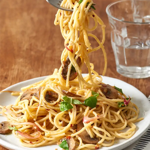 Miso-Buttered Mushrooms & Pasta