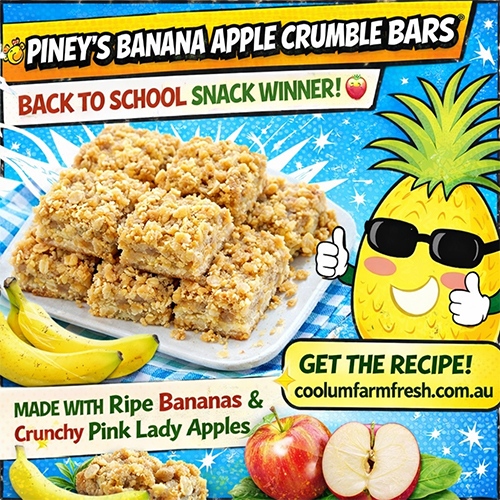 Piney’s Banana Apple Crumble Bars
